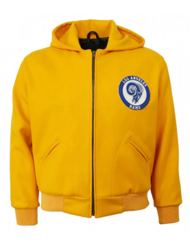 1950 Los Angeles Rams Yellow Wool Hooded Jacket