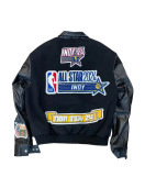 2024 All-Star Indianapolis Black Wool and Leather  Jacket