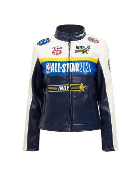 73rd NBA All Star Game 2024 Jennifer Hudson Midnight Navy Royal Leather Jacket