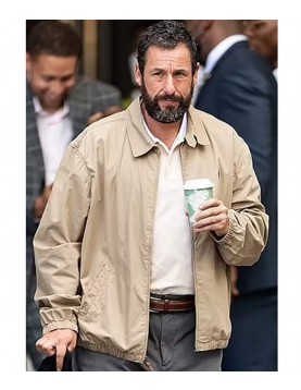 Adam Sandler Hustle Beige Cotton Jacket