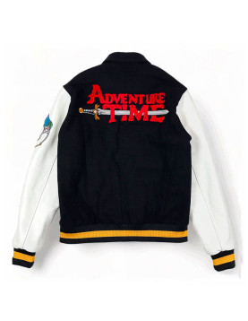 Adventure Time Black and White Varsity Jacket