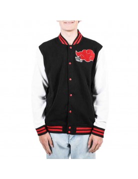 Akatsuki Black and White Varsity Jacket