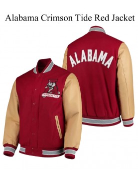 Alabama Crimson Tide Red Letterman Jacket