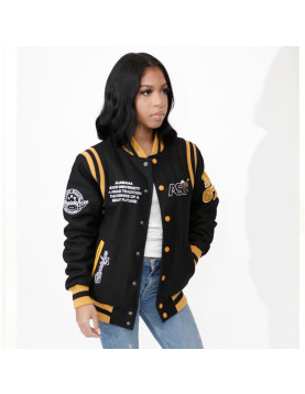 Alabama State University Unisex Black Varsity Jacket