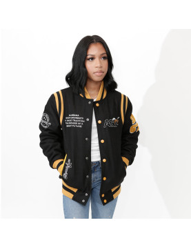 Alabama State University Unisex Black Varsity Jacket