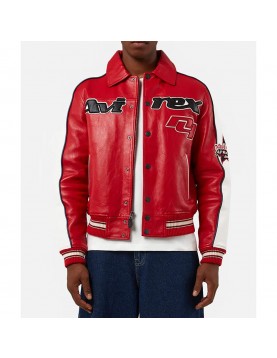 All Star Red Avirex Leather Jacket