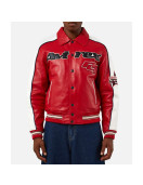 All Star Red Avirex Leather Jacket