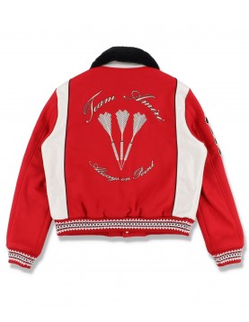 Amiri Always on Point Red Wool Varsity Jacket