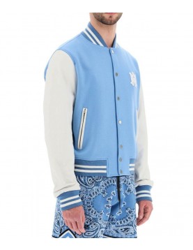 Amiri Blue and White Letterman Jacket