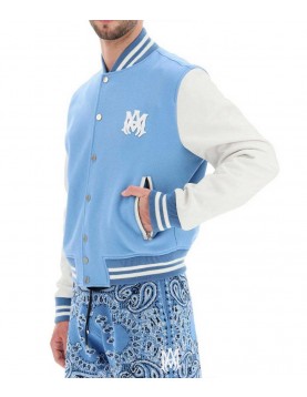 Amiri Blue and White Letterman Jacket