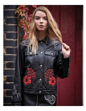 Anya Taylor-Joy Photoshoot The Laterals Black Leather Jacket