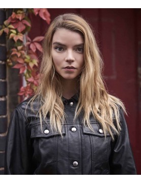 Anya Taylor-Joy Photoshoot The Laterals Black Leather Jacket