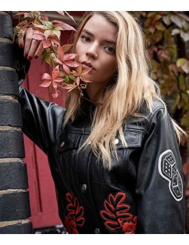 Anya Taylor-Joy Photoshoot The Laterals Black Leather Jacket