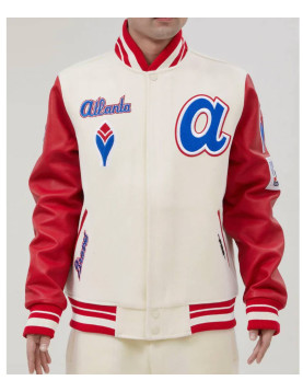 Atlanta Braves Mash Up Off White Varsity Jacket