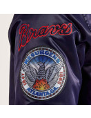 Atlanta Braves World Series Navy Varsity Satin Jacket