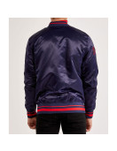 Atlanta Braves World Series Navy Varsity Satin Jacket