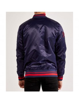 Atlanta Braves World Series Navy Varsity Satin Jacket