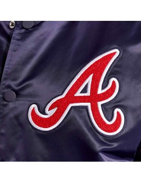 Atlanta Braves World Series Navy Varsity Satin Jacket