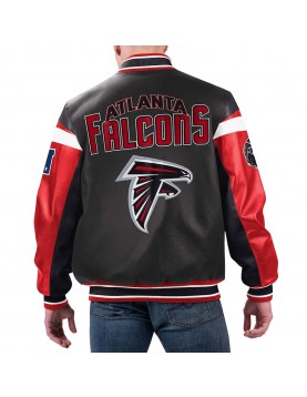 Atlanta Falcons Black Varsity Full-Zip Leather Jacket