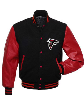 Atlanta Falcons Red and Black Varsity Jacket