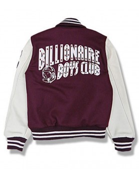 BBC Maroon and White Letterman Jacket