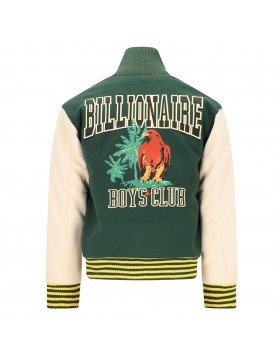 BBC Patch-detailed Button-Up Varsity Jacket