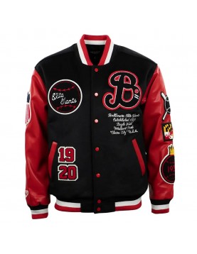 Baltimore Elite Giants Black and Red Varsity Jacket