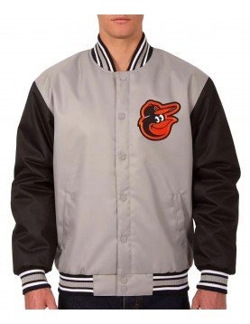 Baltimore Orioles Black and Gray Varsity Poly Twill Jacket