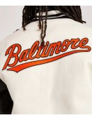 Baltimore Orioles Black and Off-White Varsity Jacket