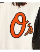 Baltimore Orioles Black and Off-White Varsity Jacket