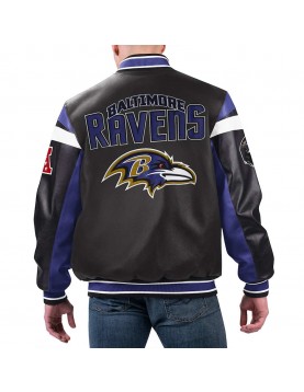 Baltimore Ravens Black Varsity Full-Zip Leather Jacket