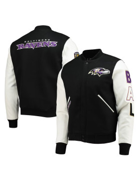 Baltimore Ravens Logo Black and White Varsity Jacket