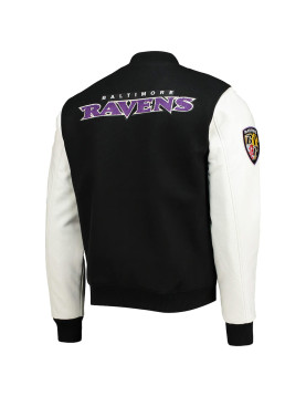 Baltimore Ravens Logo Black and White Varsity Jacket