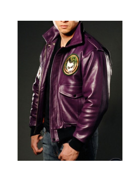 Batman Joker Goon Bomber Purple Leather Jacket