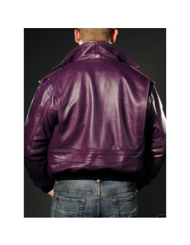 Batman Joker Goon Bomber Purple Leather Jacket