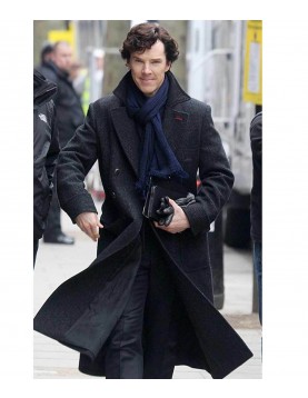 Benedict Cumberbatch Sherlock Grey Trench Coat Costume