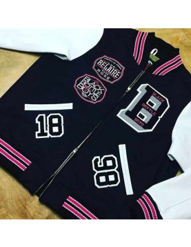 Black Bottle Boys Black and White Varsity Jacket