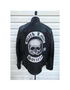 Black Label Society BLS Black Leather Biker Jacket