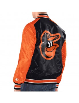 Black/Orange Baltimore Orioles Varsity Satin Jacket