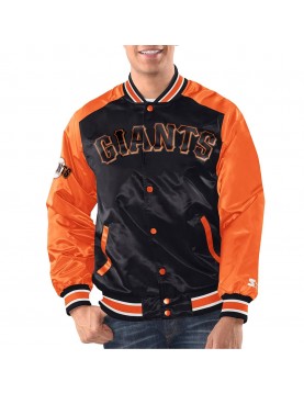 Black/Orange San Francisco Giants Renegade Varsity Satin Jacket