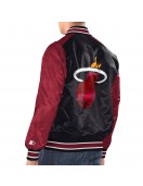 Black/Red Miami Heat Renegade Varsity Satin Jacket