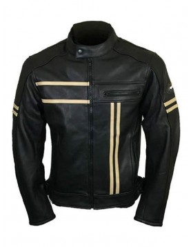 Black Retro Style Mens Leather Fashion Jacket