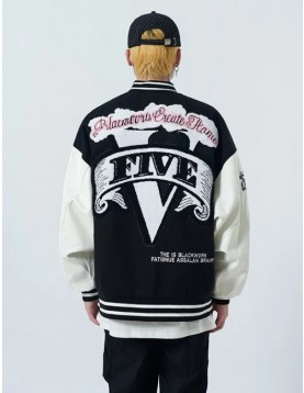 Black Work Varsity Jacket