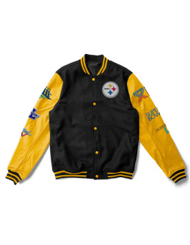 Black/Yellow 6X Champions Pittsburgh Steelers Varsity Jacket