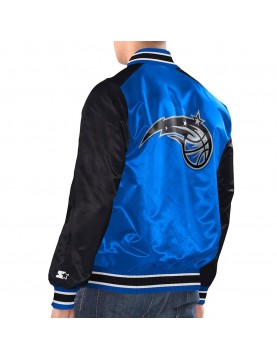 Blue/Black Orlando Magic Renegade Varsity Satin Jacket