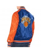 Blue/Orange New York Knicks Renegade Varsity Satin Jacket