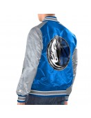 Blue/Silver Dallas Mavericks Renegade Varsity Satin Jacket