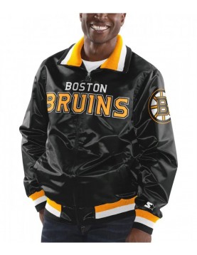 Boston Bruins Starter Bomber Black Jacket