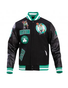 Boston Celtics Retro Classic Rib Wool Varsity Jacket