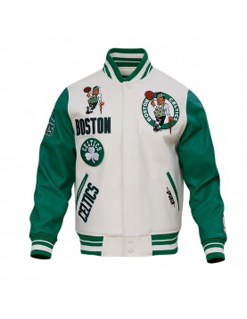 Boston Celtics Retro Classic Rib Wool Varsity Jacket